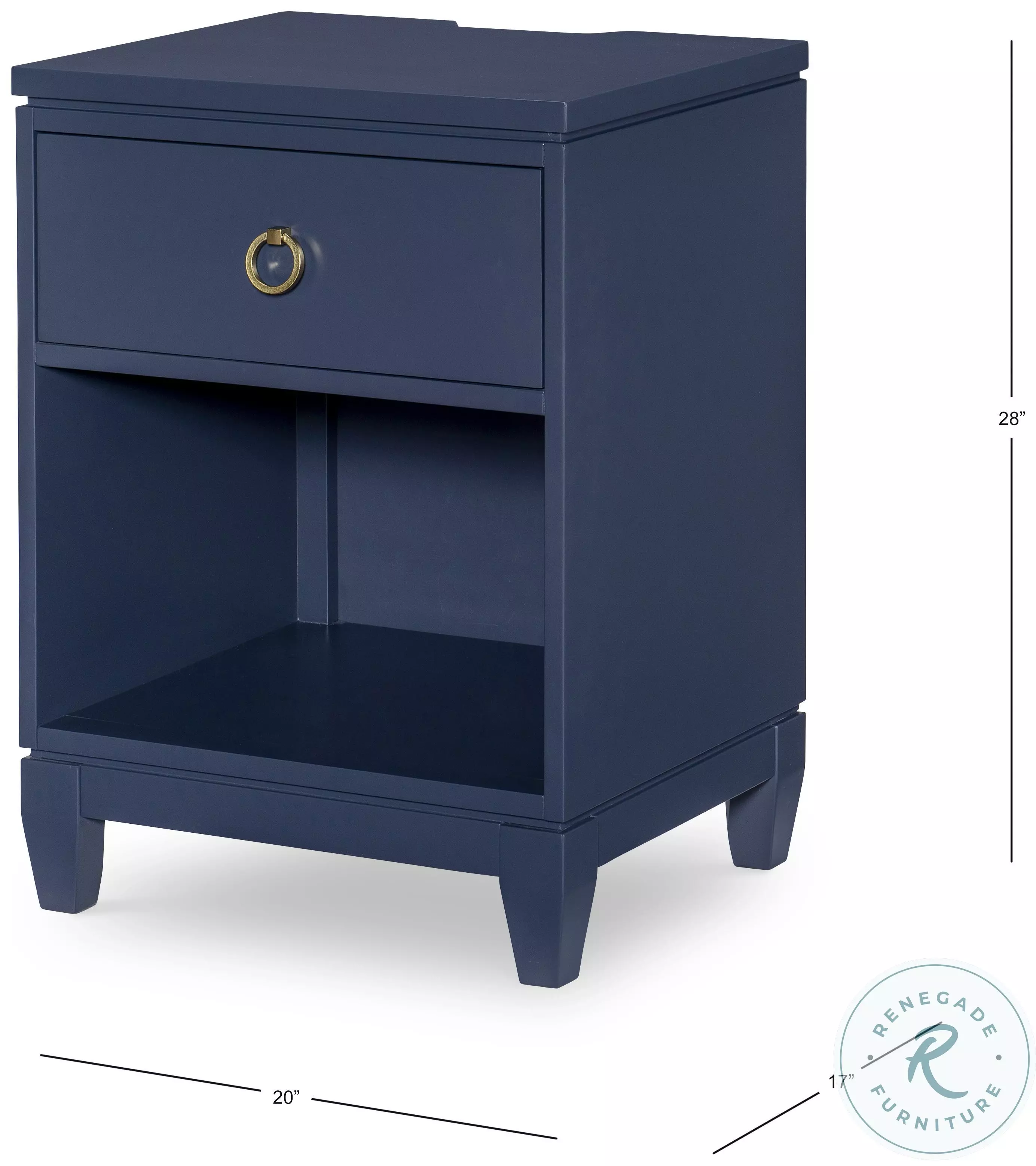 Summerland Inkwell Blue Open Nightstand From Legacy Classic