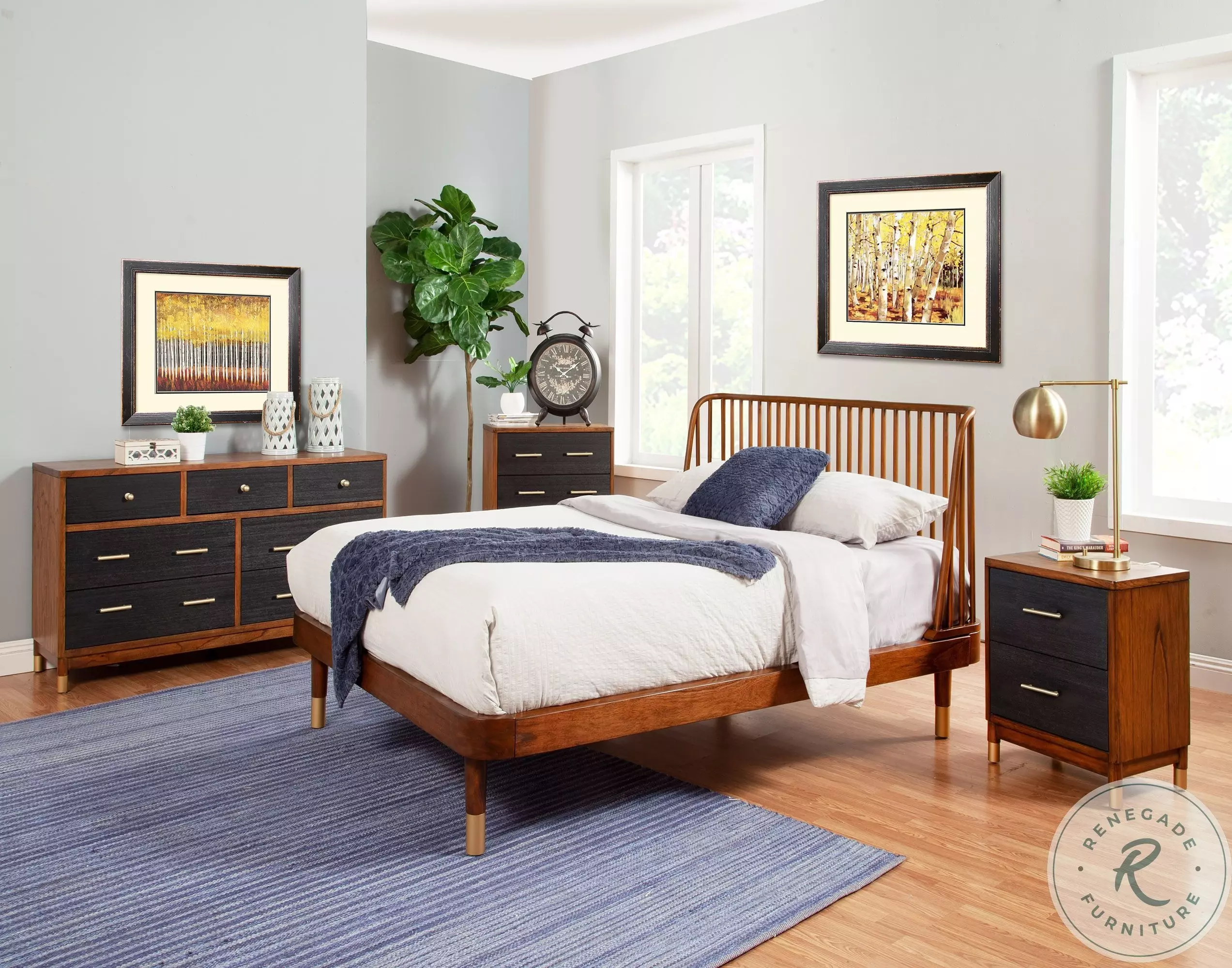 Belham Dark Walnut Full Platform Bed from Alpine | Coleman Furniture