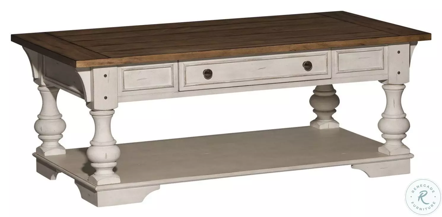 Morgan Creek Antique White Cocktail Table from Liberty | Coleman