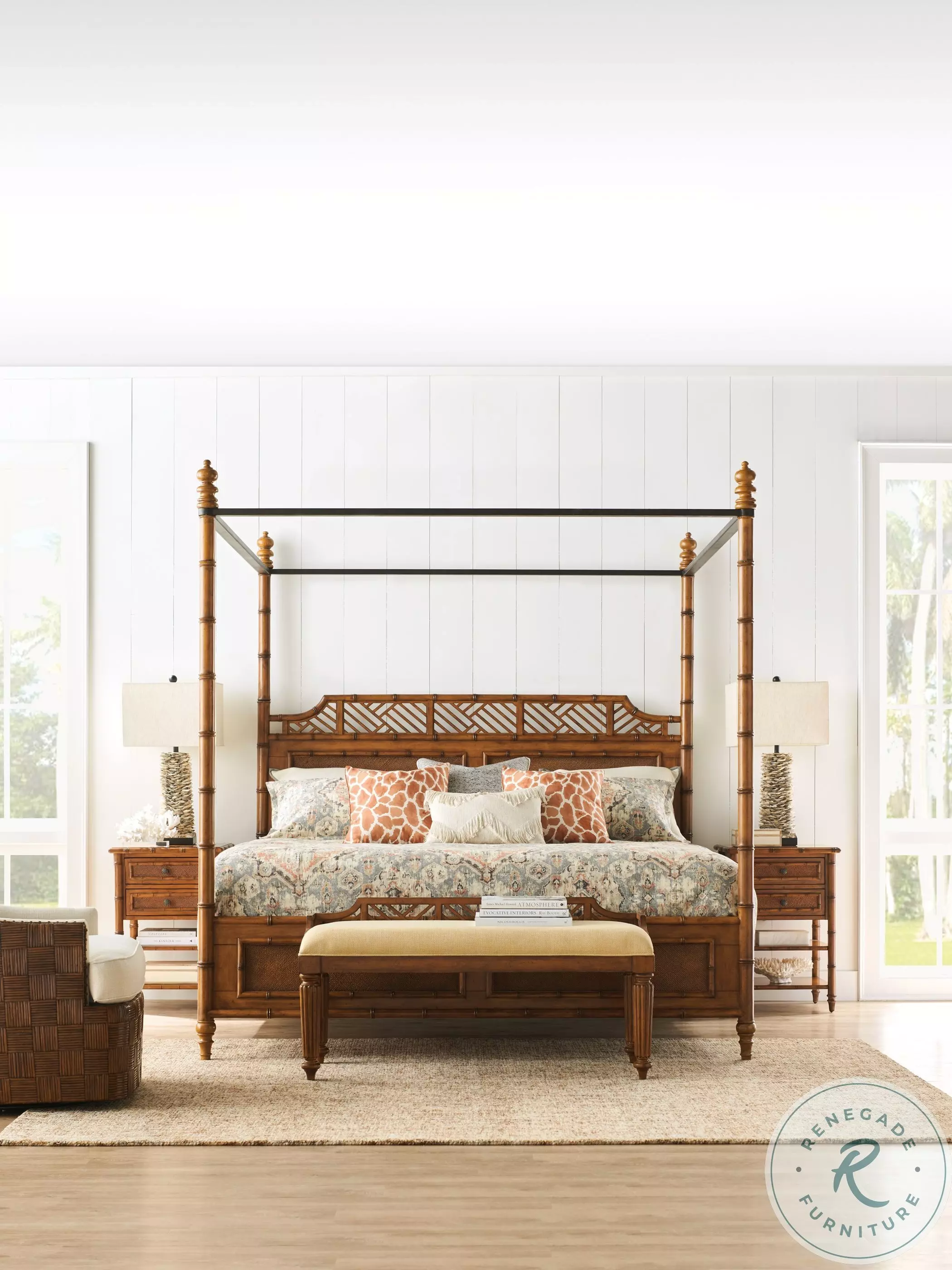 Island Estate Plantation Brown Ginger Island Bedside Chest from