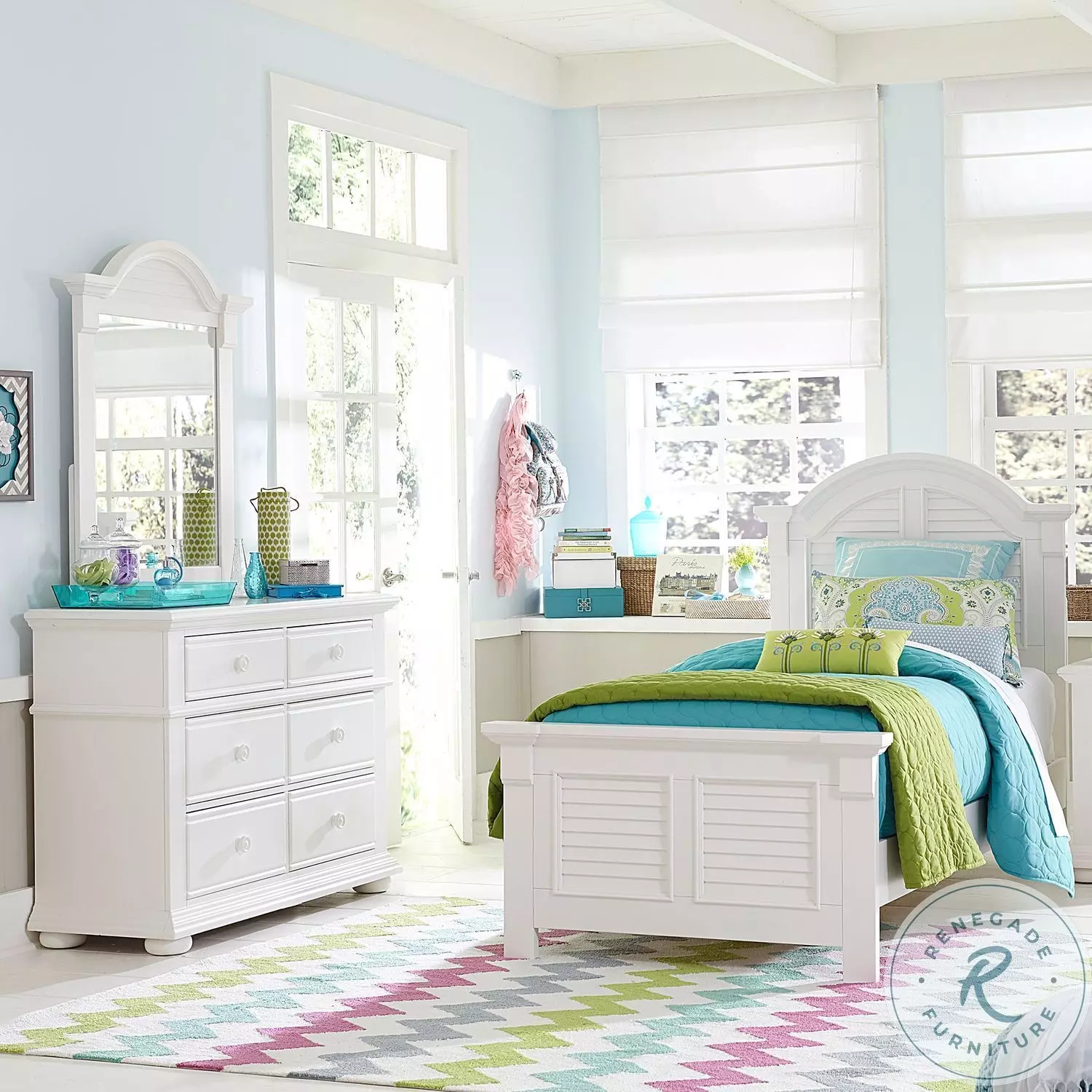 Summer House Oyster White Youth Panel Bedroom Set from Liberty