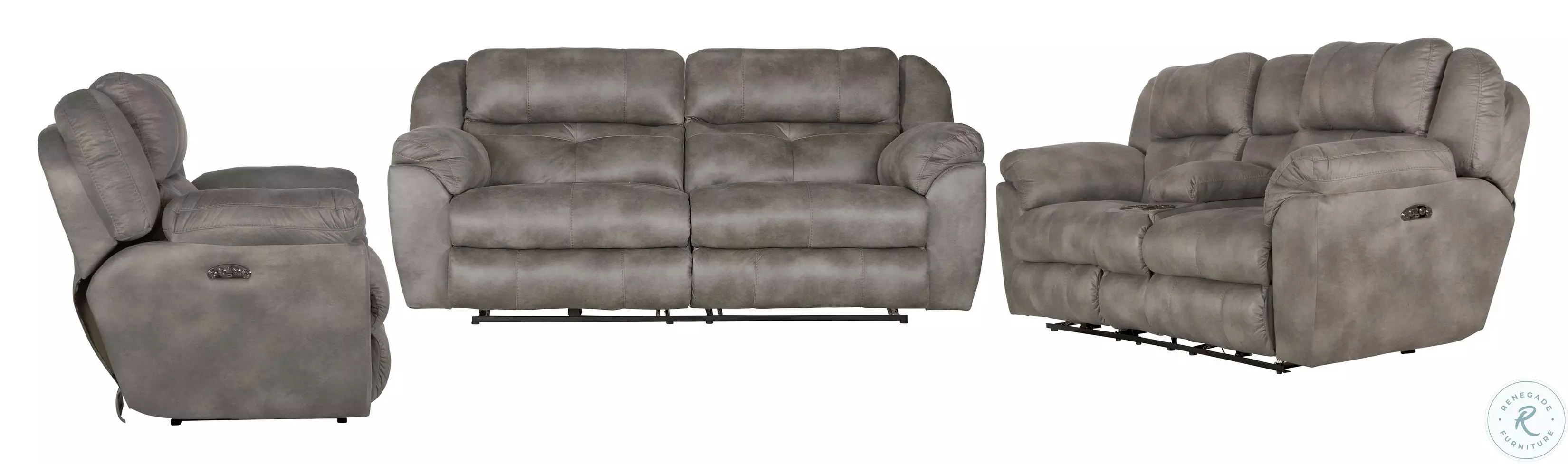 Ferrington Steel Power Lay Flat Reclining Console Loveseat, 61899