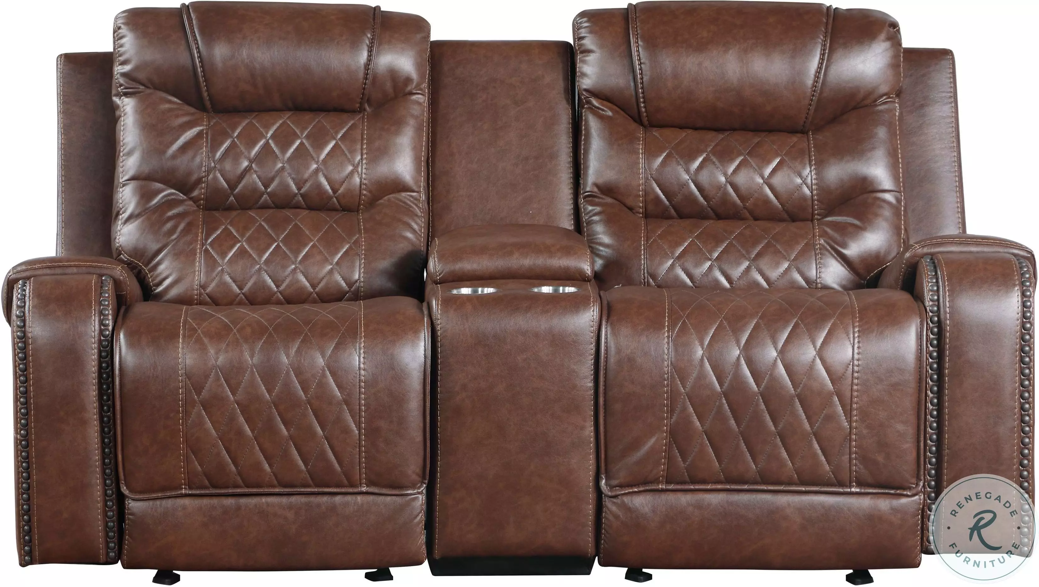 Putnam Brown Double Glider Reclining Loveseat from Homelegance