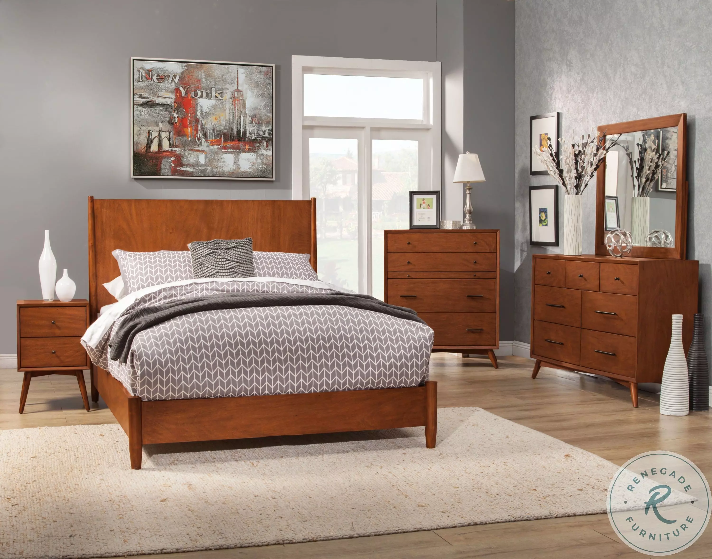 Flynn Chestnut Panel Bedroom Set From Alpine | Coleman Furniture