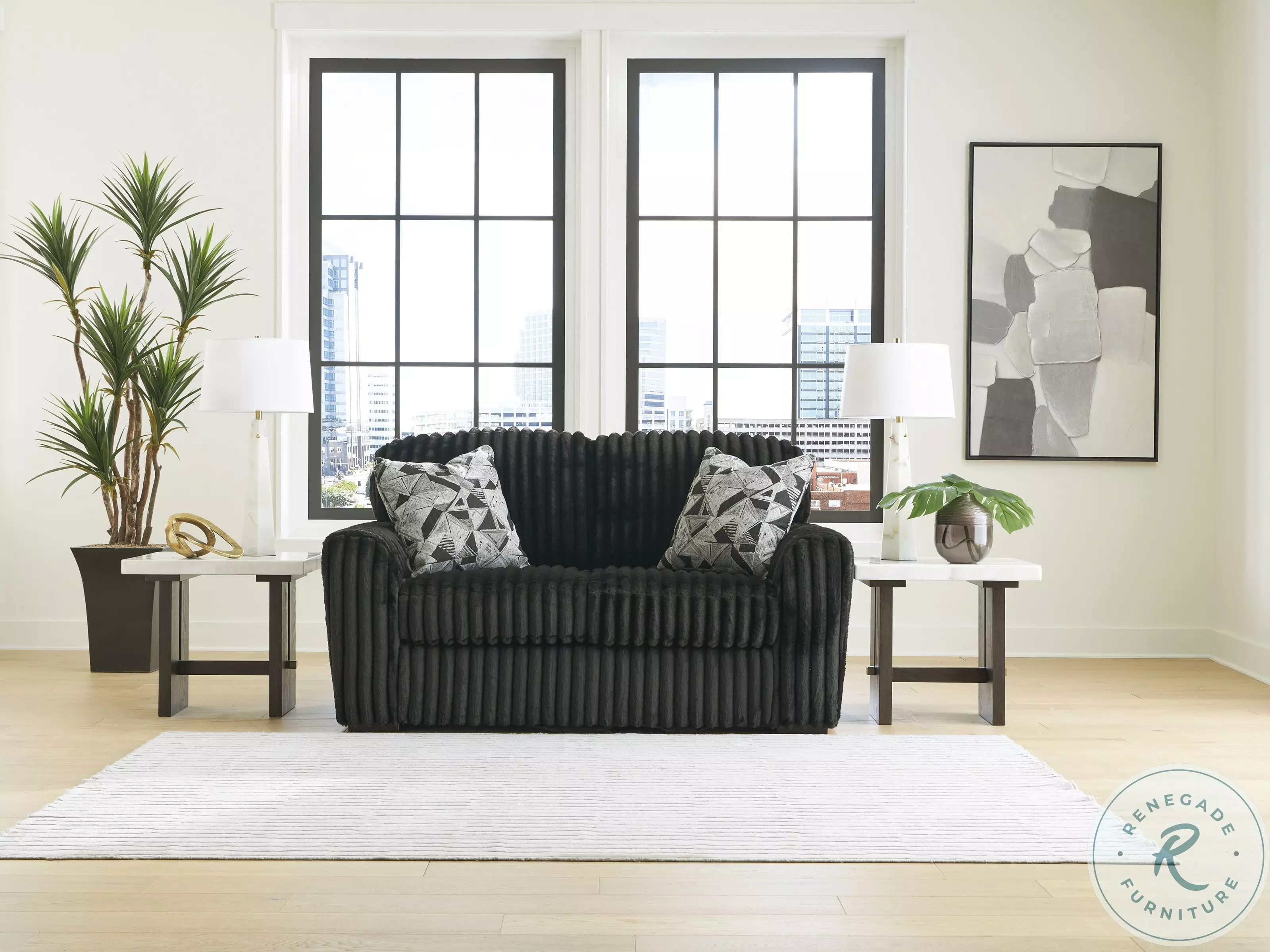 Midnight Madness Onyx Black Loveseat From Ashley Furniture
