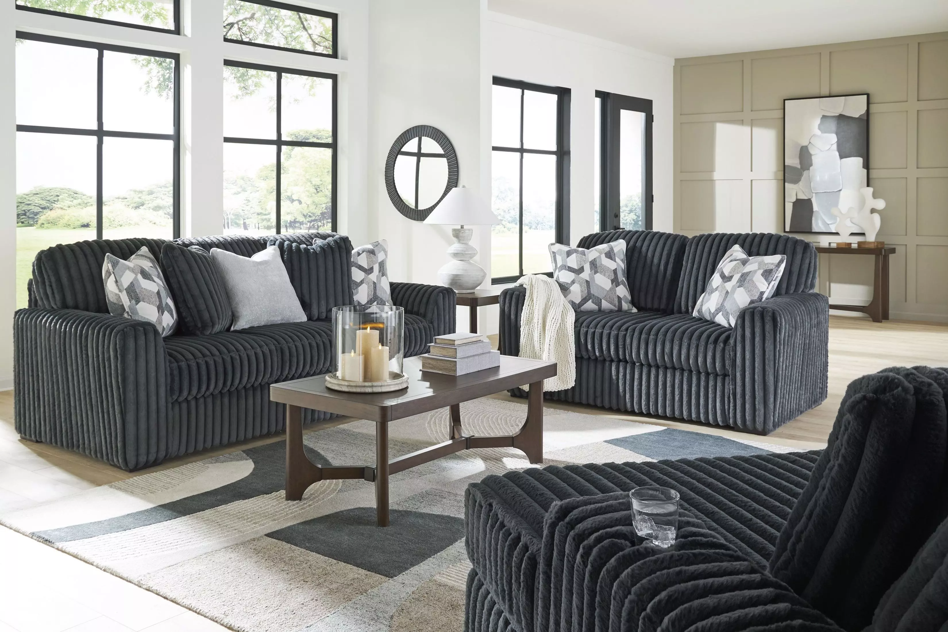 Midnight Madness Gunmetal Sofa From Ashley Furniture | Coleman