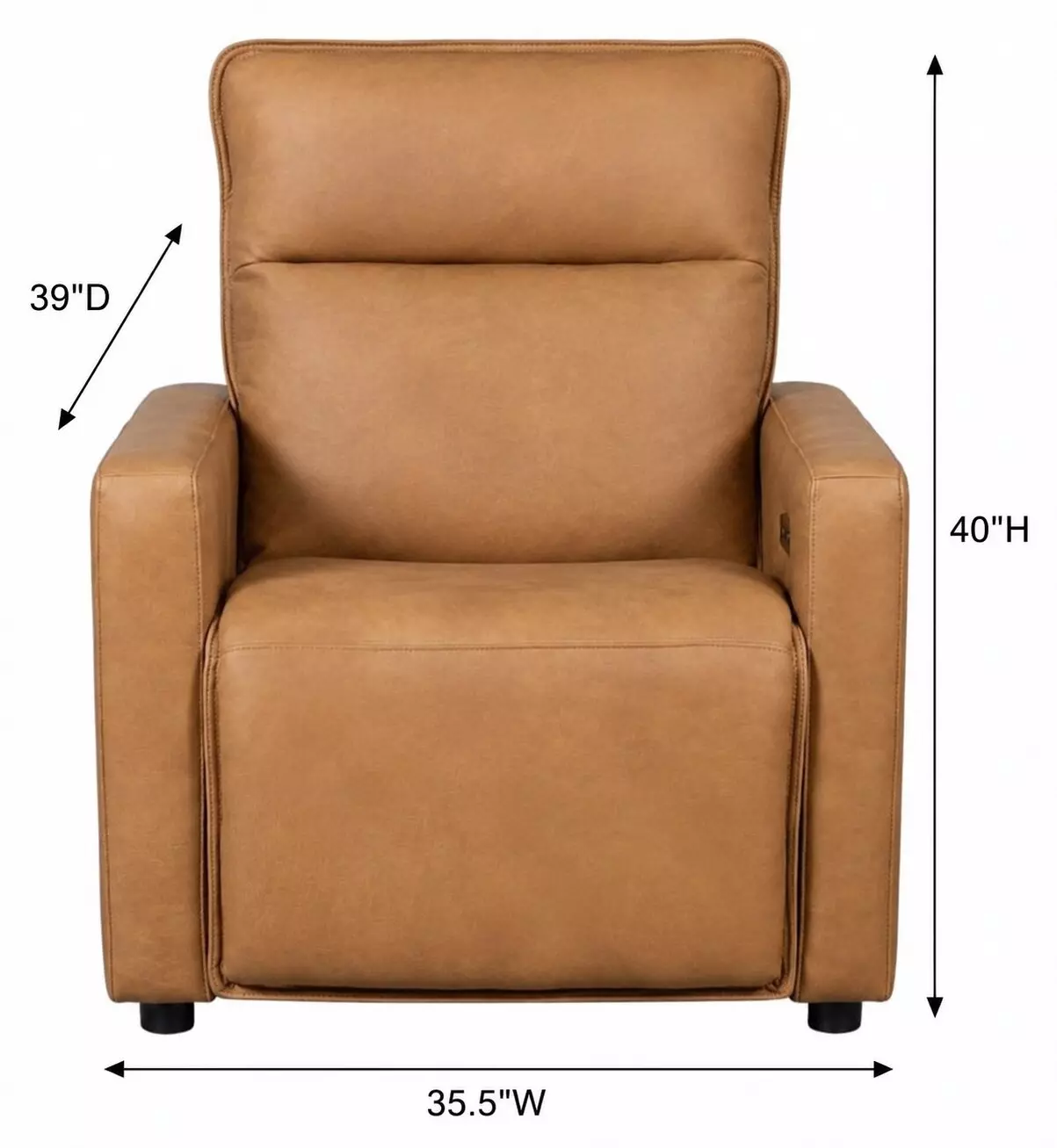 Adell Cambria Saddle Power Recliner with USB Charging from Leather