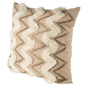 Duston II Tan and White Decorative Pillow Cover