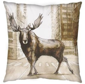 Northstreet II Brown Moose Decorative Pillow Cover
