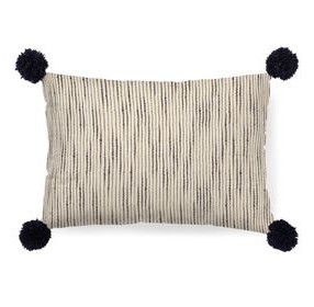 Krystal Cream and Blue 13 x 21" Decorative Pillow Cover