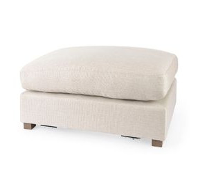 Valence Beige Performance Fabric Rectangular Ottoman