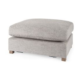 Valence Medium Gray Performance Fabric Rectangular Ottoman