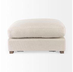 Valence Beige Performance Fabric Rectangular Ottoman