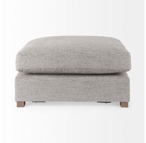 Valence Medium Gray Performance Fabric Rectangular Ottoman