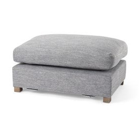 Valence Castlerock Gray Rectangular Ottoman