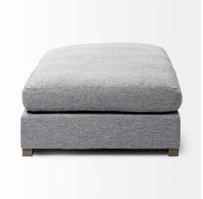 Valence Castlerock Gray Square Ottoman