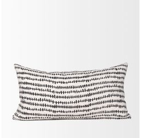 Jenna Cream and Black Lumbar Decorative Pillow Cover