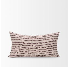 Jenna Beige and Merlot 26 x 14" Decorative Pillow Cover