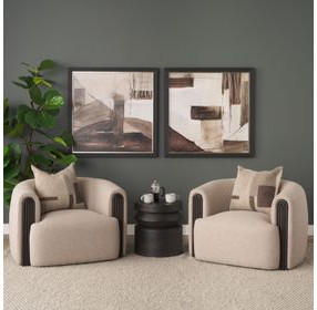 Kornelia Mushroom Gray Upholstered Club Chair