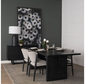 Grier Black 84" Rectangular Dining Table