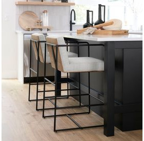 Stamford Light Beige Upholstered Counter Height Stool