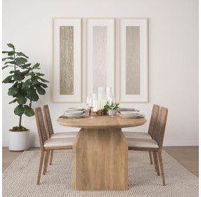 Clara Cream and Brown Performance Fabric Dining Chair