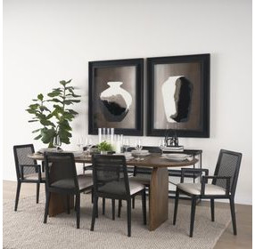 Clara Cream and Black Upholstered Dining Chair