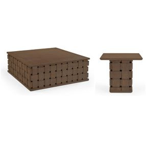 Trellyn Dark Brown Square Occassional Table Set
