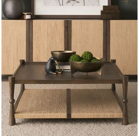 Bondi Dark Brown and Natural Square Coffee Table