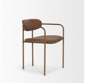 Parker Brown Leather Upholstered Dining Chair