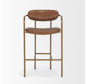 Parker Brown Leather Upholstered Counter Height Stool