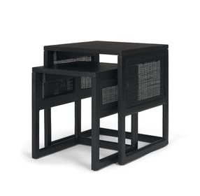 Grier Black Square Nesting Accent Table Set of 2