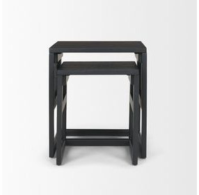 Grier Black Square Nesting Accent Table Set of 2