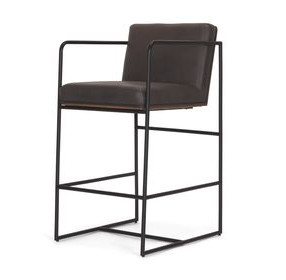 Stamford Charcoal Leather Upholstered Counter Height Stool