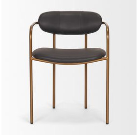Parker Charcoal and Brown Leather Upholstered Dining Chair