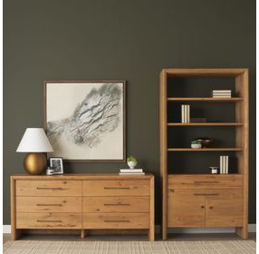 Belford Light Brown 2 Door Open Bookcase
