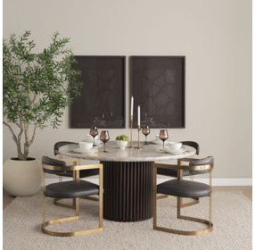 Hollyfield II Charcoal and Brown Leather Upholstered Dining Chair