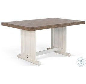 Willow Nest White Wood Rectangular Dining Room Set