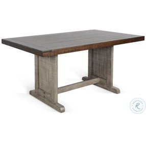 Rustic Refined Gray Wood Rectangular Dining Room Set