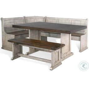 Rustic Refined Gray 75" Breakfast Nook Dining Set