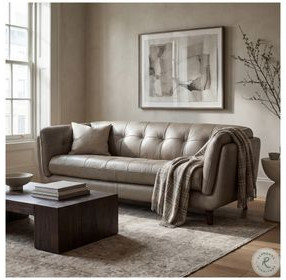 Sorella Slate Leather 84" Sofa