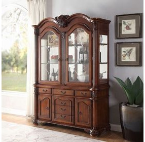 Chateau De Ville Red 4 Door Buffet and Hutch with LED