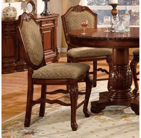 Chateau De Ville Brown Upholstered Counter Height Chair Set of 2