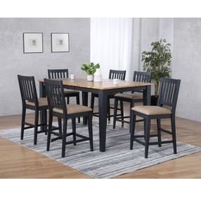 Autumn Winds Brown and Black Rectangular Extendable Counter Height Dining Room Set