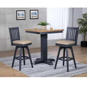 Autumn Winds Beige Mission Back Swivel Upholstered Barstool