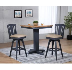 Autumn Winds Beige Fan Back Swivel Upholstered Barstool