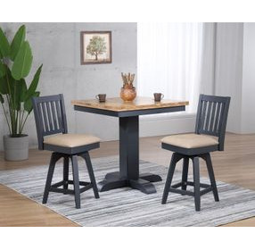 Autumn Winds Natural and Black Square Adjustable Height Pub Dining Room Set