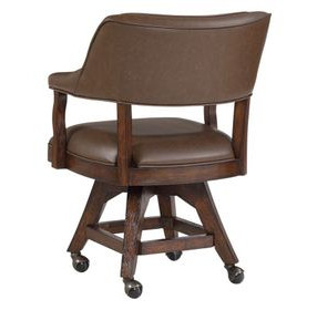 Gettysburg Dark Distressed Deluxe Swivel Game Chair with Casters