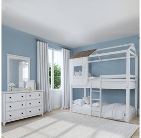 Lodge Cookies and Cream Twin Over Twin Loft Bunk Bed