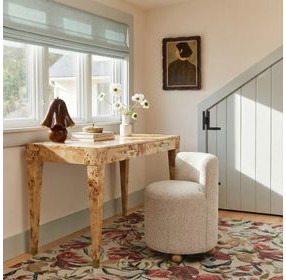 Hakuna Cream Performance Fabric Upholstered Desk Chair